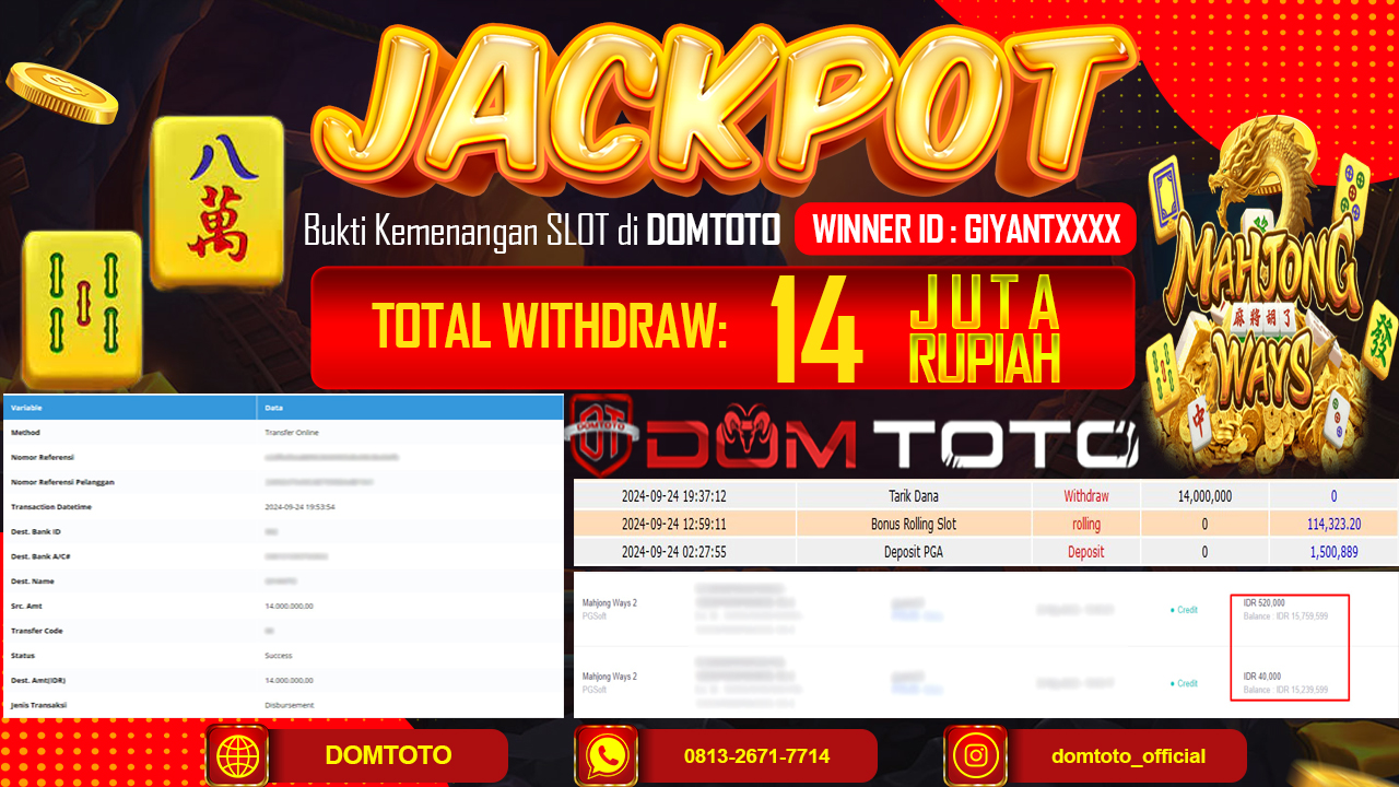 JACKPOT SLOT MAHJONG WAYS 24 SEPTEMBER 2024